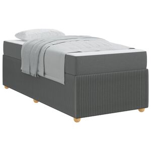 vidaXL Bedframe met matras Donkergrijs 100 x 200 cm Stof