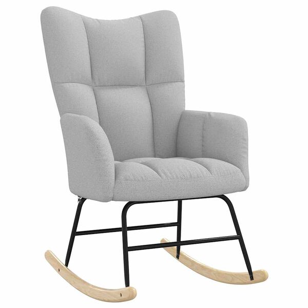 vidaXL Schommelstoel stof wolk grijs