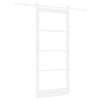 vidaXL Schuifdeur 93 x 211 cm Massief grenenhout en glas Wit