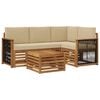 vidaXL Buiten bankenset 5 st Natuurlijk en Beige Polyester