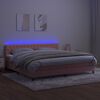 vidaXL Boxspring met matras en LED fluweel roze 200x200 cm