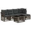 vidaXL Tuinbankenset 6 st Grijs poly rattan