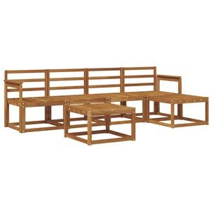 vidaXL Buiten bankenset 6 pcs Naturel