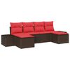 vidaXL Tuin Sofa Set 6 st Bruin poly rattan