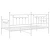 vidaXL Bedframe voor een daybed met hoofdeinde Wit 107 x 203 cm Staal