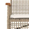 vidaXL Tuinbank met kussen poly rattan en acaciahout beige