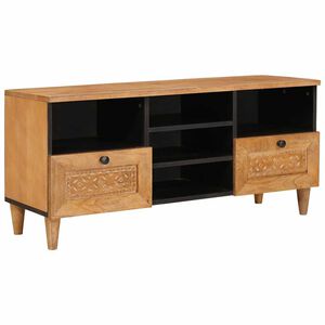 vidaXL TV-kast met lade met plank 100 x 33 x 46 cm Massief Mango Hout