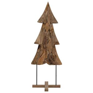 vidaXL Kerstboom met standaard Bruin 90 cm Massief teakhout