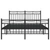 vidaXL Bedframe met hoofd- en voeteneinde metaal zwart 135x190 cm