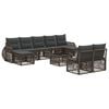 vidaXL Tuinbankenset 10 st Grijs en Donkergrijs poly rattan