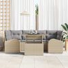 vidaXL Tuin Sofa Set met kussen met opslag 7 pcs Beige Poly Rattan