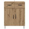 vidaXL Dressoir met lade Artisan Eiken 69,5 x 34 x 90 cm Bewerkt hout