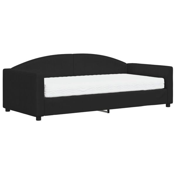 vidaXL Slaapbank met matras 90x190 cm stof zwart