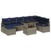 vidaXL Tuin Sofa Set 9 st Grijs en Marineblauw poly rattan