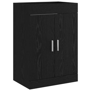 vidaXL Badkamer Onder Wasbak Kast Zwart eiken 56 x 37,5 x 81 cm