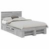 vidaXL Bedframe met hoofdeinde Grijs Sonoma 120 x 200 cm Bewerkt hout