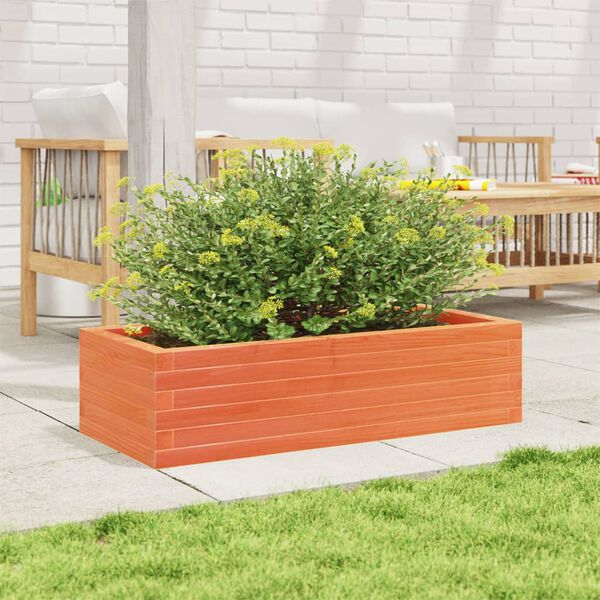 vidaXL Plantenbak 90x40x23 cm massief grenenhout wasbruin