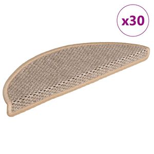 vidaXL Trapmatten zelfklevend Sisal-Look 30 st 56x17x3 cm lichtbeige
