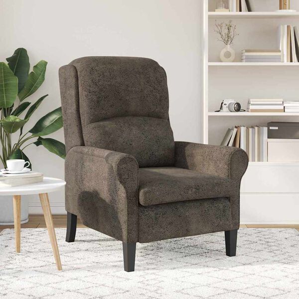vidaXL Fauteuil Donkergrijs 76 x 94 x 102 cm Nep Leer