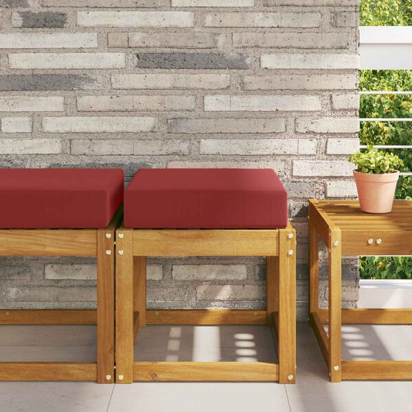 vidaXL Buiten Zitkussen Wijnrood 40 x 40 x 8 cm 100% Polyester