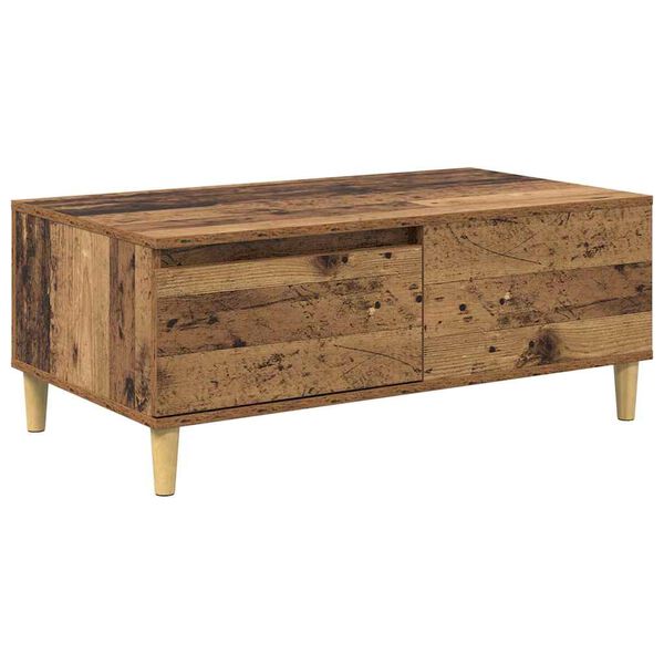 vidaXL Salontafel met lade Oud Hout 90 x 50 x 35 cm Bewerkt hout