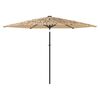 vidaXL Parasol met LED's en stalen paal 288x288x225 cm bruin