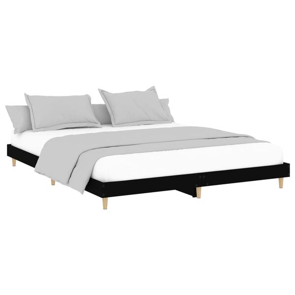 vidaXL Bedframe zonder matras 180x200 cm spaanplaat zwart