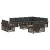 vidaXL Tuinbankenset 13 st Grijs en Donkergrijs poly rattan