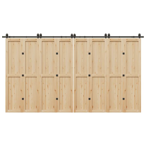 vidaXL Doos met onderdelen voor schuifdeur 400 cm staal zwart