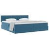 vidaXL Opslag bed met matras Donkerblauw 200 x 200 cm Fluweel