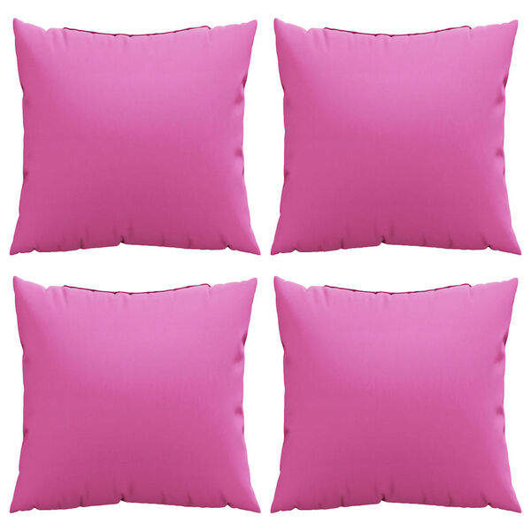 vidaXL Spreidkussens Effen 4 pcs Roze 60 x 60 cm Polyester Stof