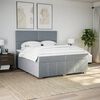 vidaXL Boxspring met matras stof lichtgrijs 200x200 cm