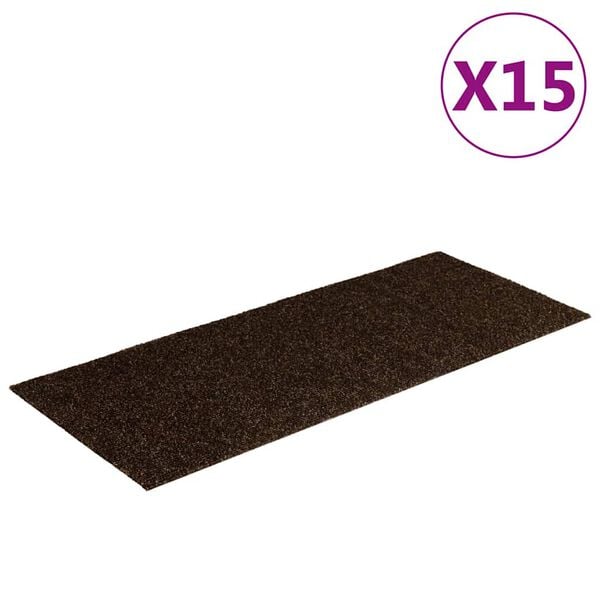 vidaXL Trapmatten zelfklevend 15 stuks 60x25 cm bruin rechthoekig