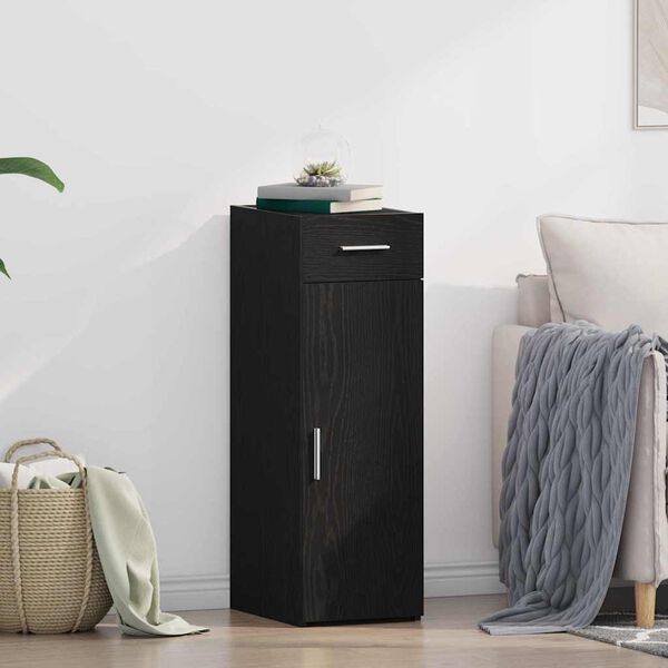 vidaXL Dressoir met lade Zwart Eiken 30 x 42,5 x 93 cm