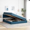 vidaXL Opbergbed met LED met matras Donkerblauw 180 x 200 cm Fluweel