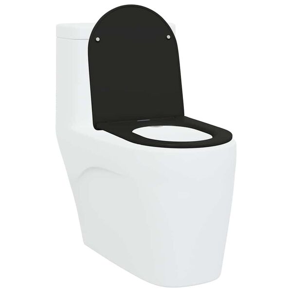 vidaXL Toiletzitting Zwart 44 x 36,4 x 3,4 cm Duroplast