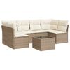 vidaXL 7-delige Loungeset met kussens poly rattan beige