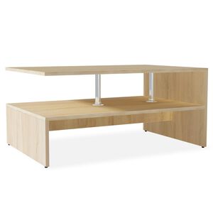 vidaXL Salontafel 90x59x42 cm bewerkt hout eikenkleurig