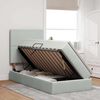 vidaXL Opslag bed met matras met matras Lichtgrijs 90 x 190 cm Fluweel