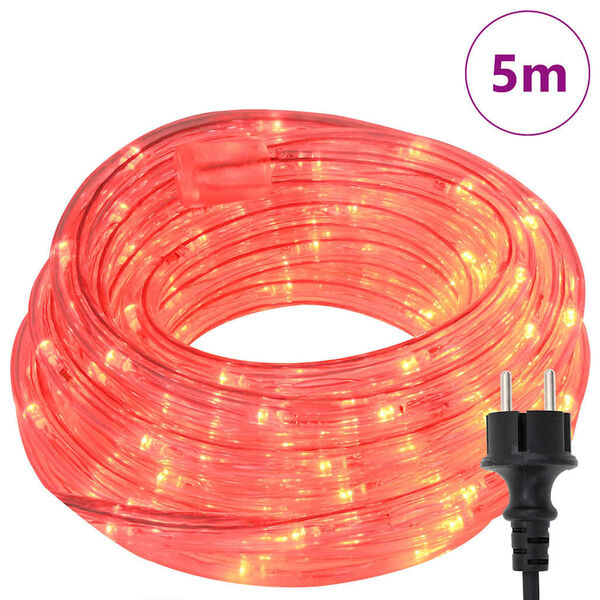 vidaXL Touwenlicht met 120 LED Rood 5 m PVC