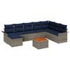 vidaXL Tuinbankenset 9 st Grijs poly rattan