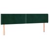 vidaXL Hoofdbord met randen 203x16x78/88 cm fluweel donkergroen