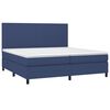 vidaXL Boxspring met matras en LED stof blauw 200x200 cm