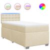 vidaXL Boxspring met matras stof cr&egrave;mekleurig 100x200 cm