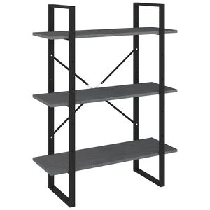 vidaXL Boekenkast met 3 schappen 80x30x105 cm massief grenenhout grijs