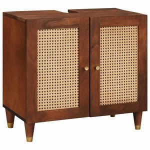 vidaXL Wastafelkast met plank Bruin 62 x 33 x 58 cm Bewerkt hout