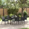 vidaXL Tuin eettafelset 7 pcs Zwart en Grijs PE Rattan
