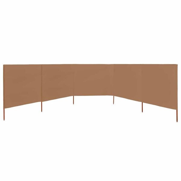 vidaXL Windscherm 5-panelen 600x80 cm stof taupe