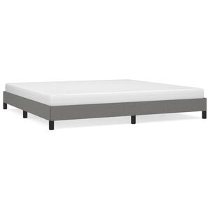 vidaXL Bedframe zonder matras stof donkergrijs 200x200 cm