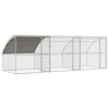 vidaXL Kippenhok met 3 deuren 3 st Zilver 600x200x200cm Staal en PE